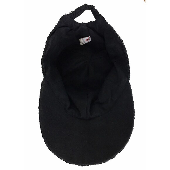 Vintage 80s Santa Claus Christmas Black Beaded Sequined Blingy Sparkle Stars Hat main image 5